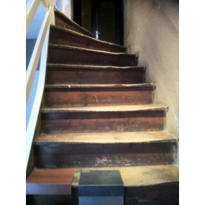 Escalier bois avec décor chêne argenté (69510)