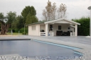 pool house en bois laqu